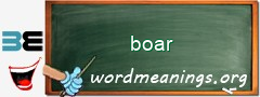 WordMeaning blackboard for boar